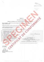 Certificat de Conformité Jaguar  XJ Standard